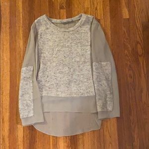 Aryn k tan silk sweater